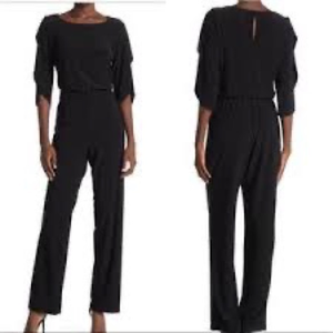 TASH & Sophie Tulip Sleeve‎ Jumpsuit Women’s Size Medium Black